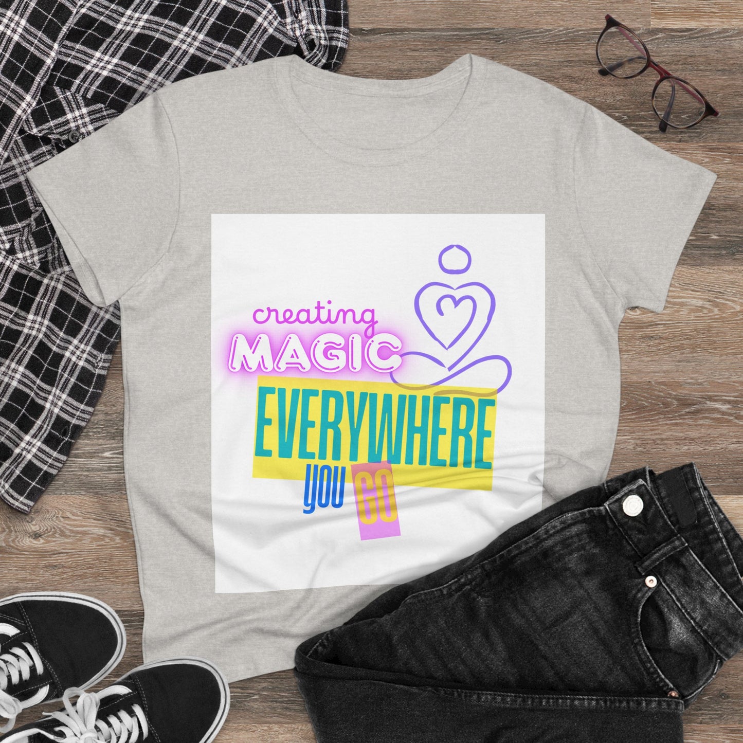 Creating Magic Women's Midweight Cotton Tee - Inspire Everywhere You Go