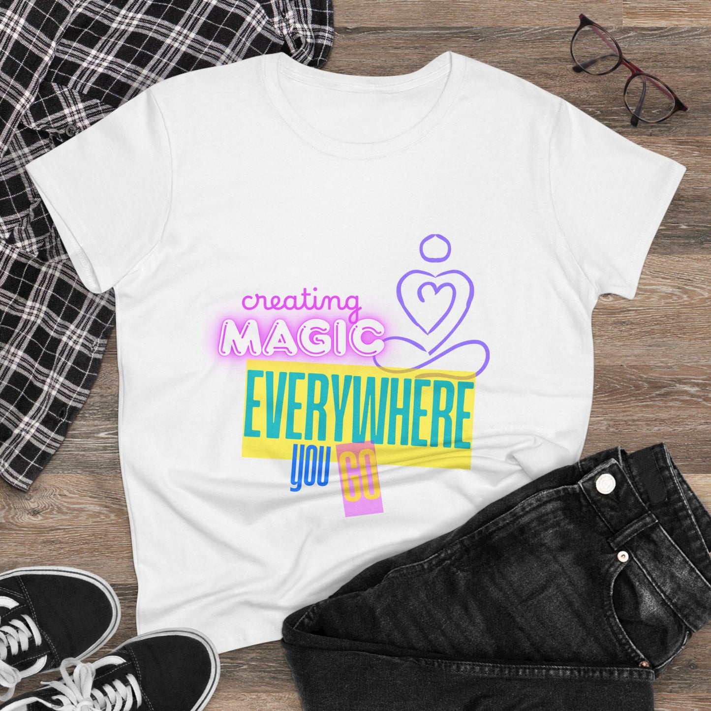 Creating Magic Women's Midweight Cotton Tee - Inspire Everywhere You Go